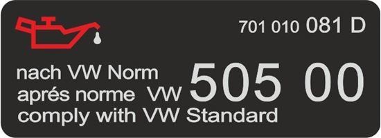 Picture of VW Passat B5 Oil Data replacement Decal / Sticker