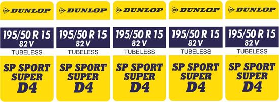 Picture of Ford Escort MK4 RS Turbo Dunlop SP Sport D40 Tyre Decals / Stickers