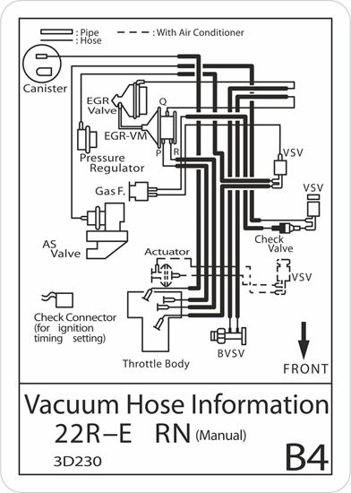 Picture of Pickup 1992 22RE replacement Vacuum Hose Information Decal / Sticker