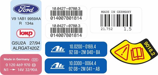 Picture of Ford Escort Cosworth replacement labels