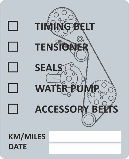 Picture of Volvo Timing Belt replacement under Bonnet Decal / Sticker