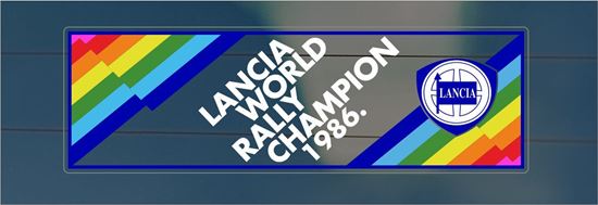 Picture of Lancia World Rally Champion 1986  rear glass Decal / Sticker