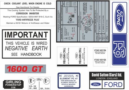 Picture of Ford Escort MK1 RS1600 / Mexico (Crossflow) 1972-1974 Engine Bay Decals / Sticker