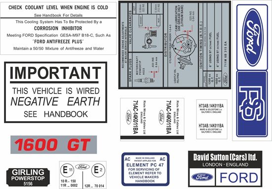 Picture of Ford Escort MK1 RS1600 / Mexico (Crossflow) 1972-1974 Engine Bay Decals / Sticker