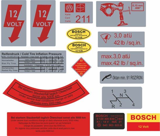 Picture of Beetle Type 1 full replacement Decal / Sticker set