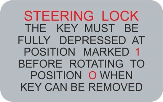 Picture of MGB Steering Lock Decal / Sticker
