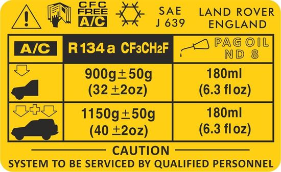 Picture of Land Rover Discovery 2 Air Conditioning Caution Decal / Sticker