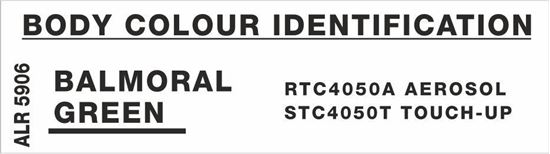 Picture of Range Rover Classic Balmoral Green Paint Code Decal / Sticker