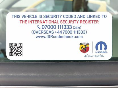 Picture of Fiat Abarth Security Coded and Linked replacement Glass Decals  /Stickers