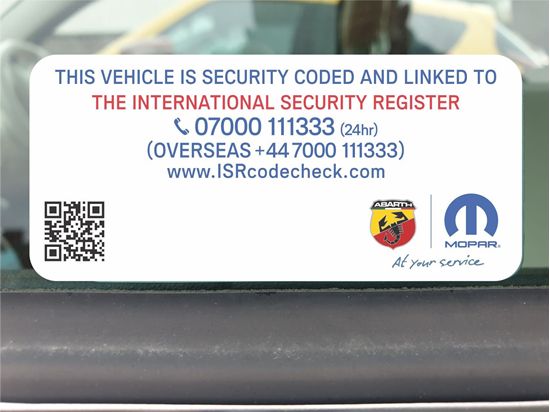 Picture of Fiat Abarth Security Coded and Linked replacement Glass Decals  /Stickers