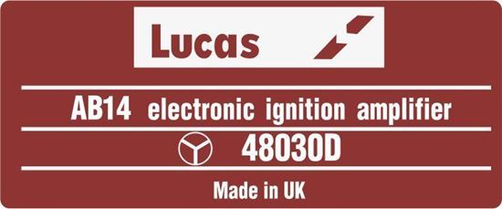 Picture of Jaguar XJS Lucas Ignition amplifier replacement Decal / Sticker