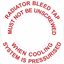 Picture of Jaguar XJS Radiator Bleed Warning replacement Decal / Sticker