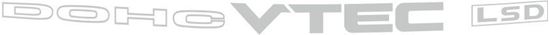 Picture of DOHC VTEC LSD rear Glass Decals / Stickers for Civic EK9