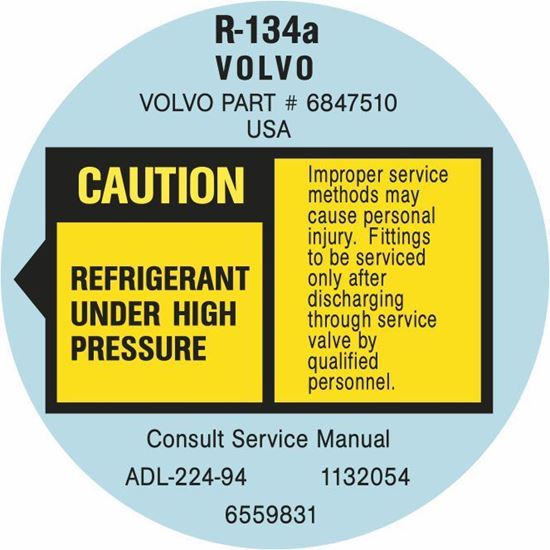 Picture of Volvo V90 Capacitator Dryer replacement Decal / Sticker