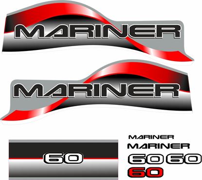 Picture of Mariner 60 replacement Engine Cover Decals / Stickers