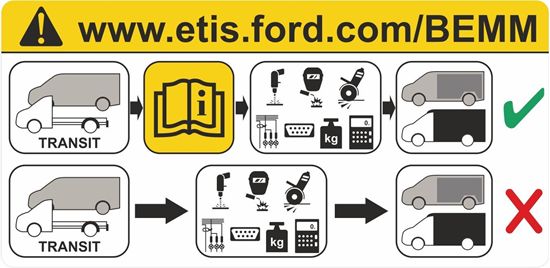 Picture of Ford Transit Custom / Connect inner Driver Door replacement Decal