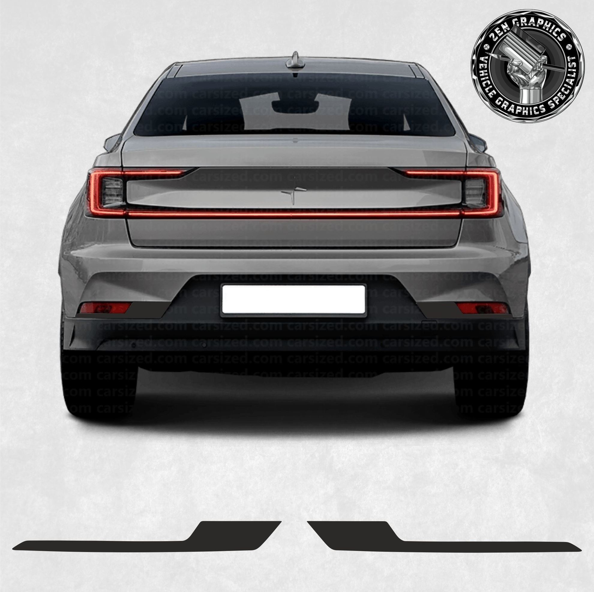 Zen Graphics - rear lower fog light De Chrome to fit Polestar 2 model ...