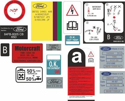 Picture of Ford Fiesta MK2 later spec replacement Engine bay Decals / Stickers