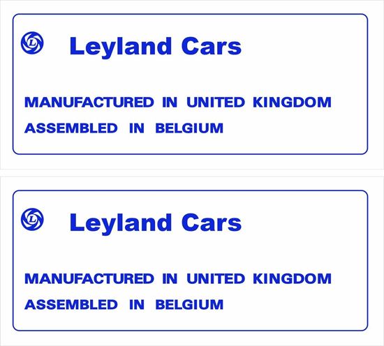 Picture of Leyland  / Austin Assembled in Belgium replacement Decals / Stickers