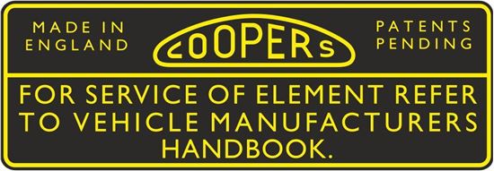Picture of BMC Austin Morris A30 A40 A55 Coopers Air Filter Box Decal / Sticker