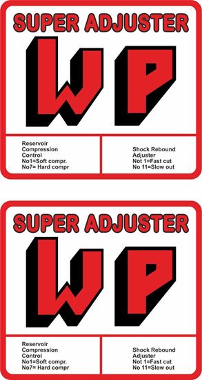 Picture of WP / Wilbers 80s-90s White Power Super Adjuster Rear Shock Decals / Stickers