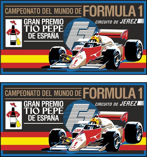 Picture of Spanish GP Grand Prix Jerez Circuit 1980's F1 Decals / Stickers