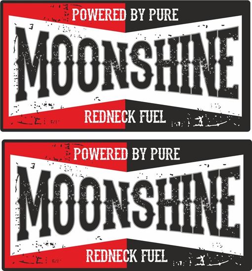 Picture of Powered by Pure Moonshine Redneck Fuel Decals / Stickers