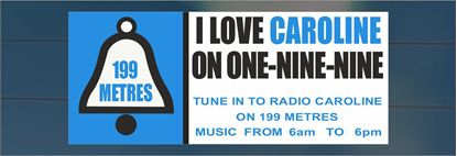 Picture of 1960's Radio One Nine Nine- "I love Caroline" rear glass Sticker