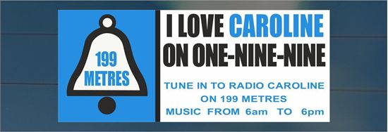 Picture of 1960's Radio One Nine Nine- "I love Caroline" rear glass Sticker