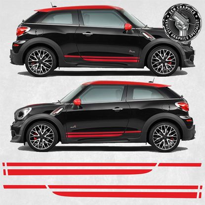 Picture of Fits Mini R61 Paceman Cooper S / JCW Dual Sport side Stripes / Stickers