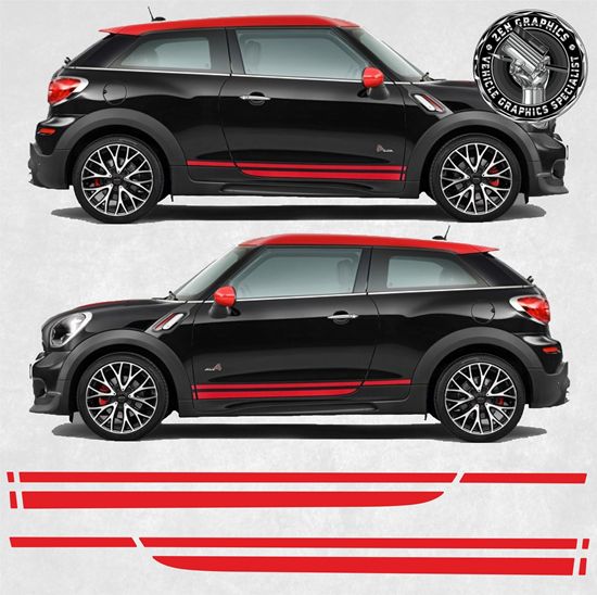 Picture of Fits Mini R61 Paceman Cooper S / JCW Dual Sport side Stripes / Stickers