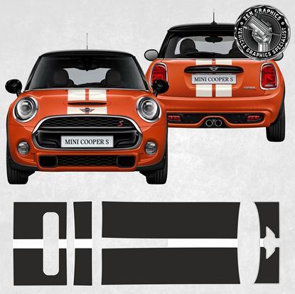 Picture of Mini F56 3 Door Cooper S / JCW Dual Sport Bonnet & rear Stripes