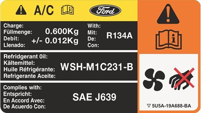 Picture of Ford Focus MK2 / 2.5 ST Air conditioning replacement Decal / Sticker