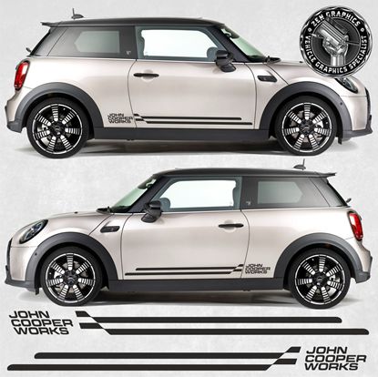 Picture of Mini F56 3 Door / F57 Cabriolet John Cooper Works side Stripes / Stickers