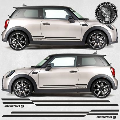Picture of Mini F56 3 Door / F57 Cabriolet Cooper S side Stripes / Stickers