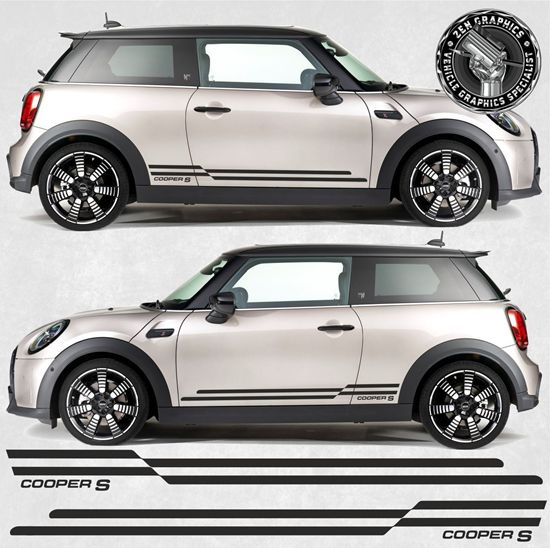 Picture of Mini F56 3 Door / F57 Cabriolet Cooper S side Stripes / Stickers