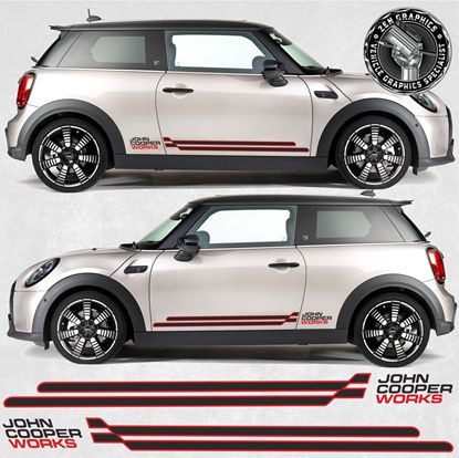 Picture of Mini F56 3 Door / F57 Cabriolet John Cooper Works side Stripes / Stickers
