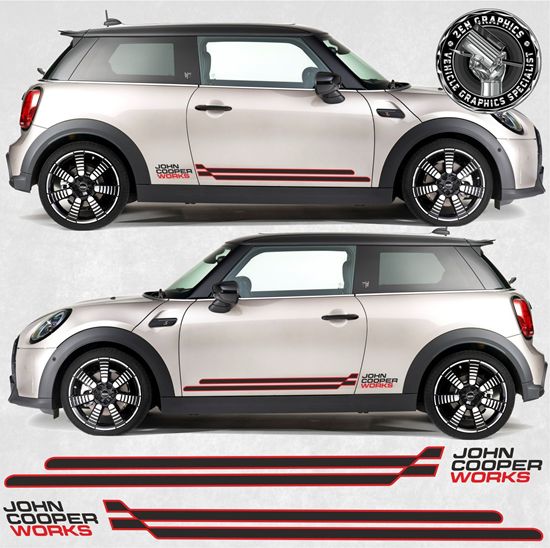 Picture of Mini F56 3 Door / F57 Cabriolet John Cooper Works side Stripes / Stickers