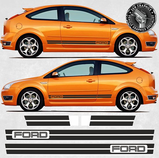 Picture of Ford Focus ST MK2 3 Door GT Style side Stripes / Stickers