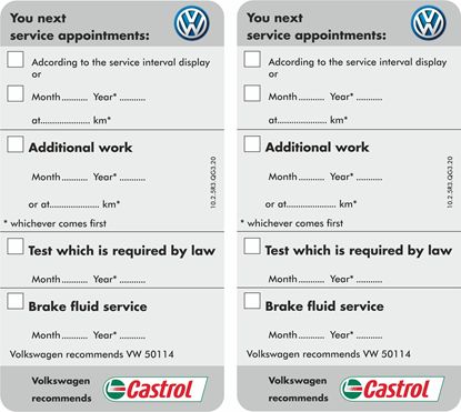 Picture of Service Castrol Recommends replacement Decals / Stickers