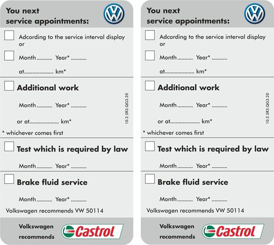 Picture of Service Castrol Recommends replacement Decals / Stickers