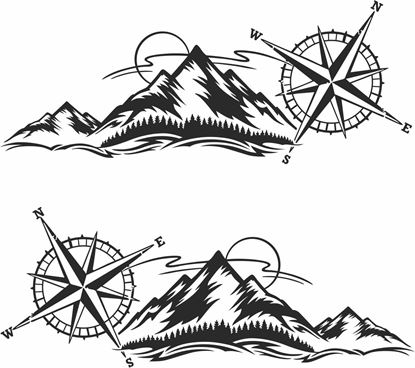 Picture of Compass Mountain Decals  / Stickers