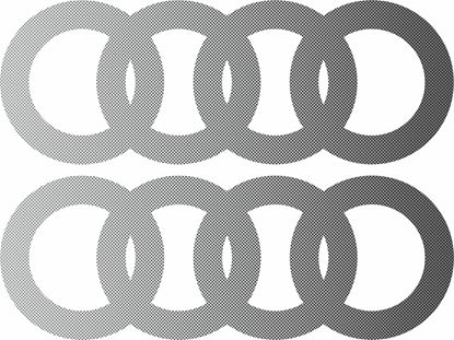 Picture of Audi Quattro Rings 1980's Period Gradient Decals / Stickers