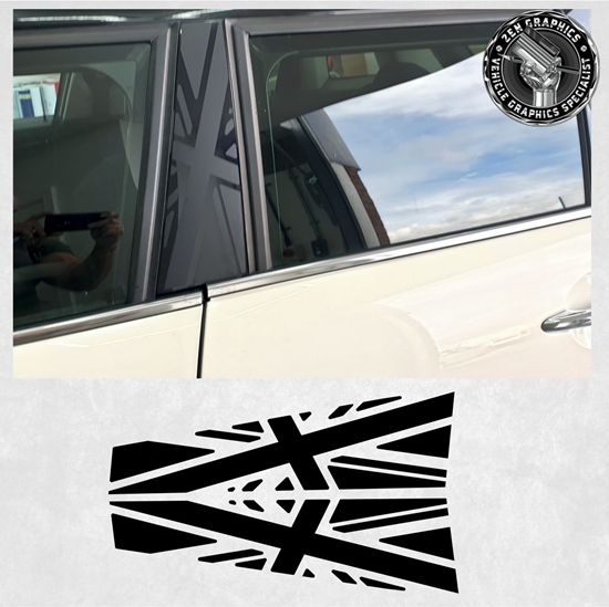 Picture of Mini F55 - 5 Door B pillar Night Jack Decals / Stickers