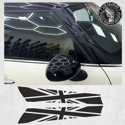 Picture of Mini F55 - 5 Door A pillar Night Jack Decals / Stickers