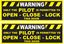 Picture of Aircraft pilot warning only permitted Decals / Stickers