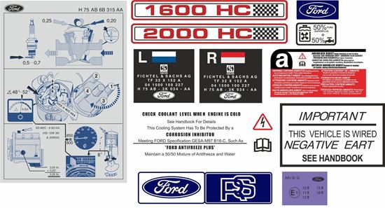 Picture of Ford Escort MK2 replacement Decals / Stickers