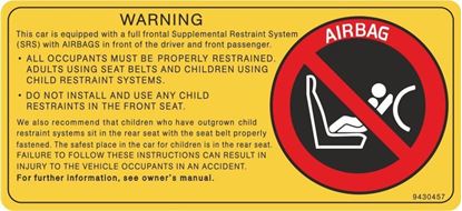 Picture of Volvo V70 Airbag replacement Decal / Sticker