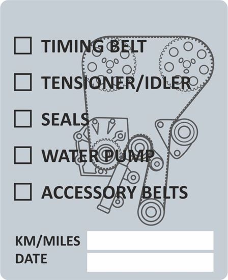 Picture of Volvo Timing Belt replacement under Bonnet Decal / Sticker