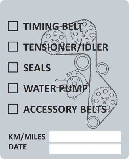 Picture of Volvo Timing Belt replacement under Bonnet Decal / Sticker